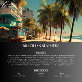 LaPew Diffuser Oil Brazilian Summers Scent – Luxury Fragrance Oil for Ultrasonic and Waterless Diffusers – Hotel-Inspired Aroma – 10 mL, 0.34 fl oz Glass Dropper Bottle