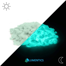 lumentics Afterglow Stones Green Blue 4 mm – Glow in the Dark Decorative Stones, Photoluminescent Colour Grains, Colour Granules, Luminous Decor, Luminous Stones