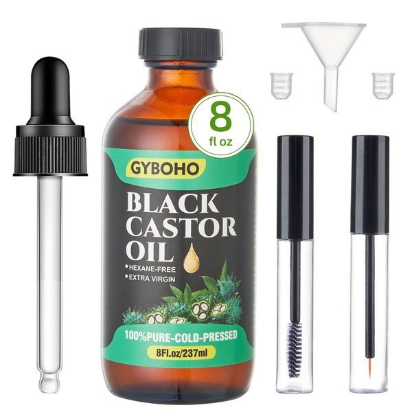 GYBOHO 8OZ Jamaican Black Castor Oil for Hair Growth,Eyelashes &