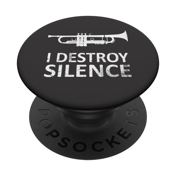 I Destroy Silence - Funny Trumpet Player Lover Music PopSockets
