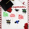 Chewarelly 24 Pack 2025 Congrats Grad Cupcake Toppers Set, Glitter
