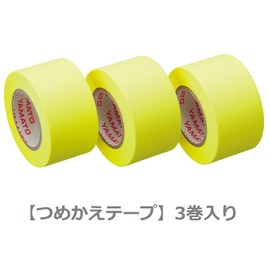 Yamato WR-25H-LE3 Sticky Notes Roll Tape, Refill, 3 Rolls, 1.0 inches (25 mm) x 32.8 ft (10 m), Lemon