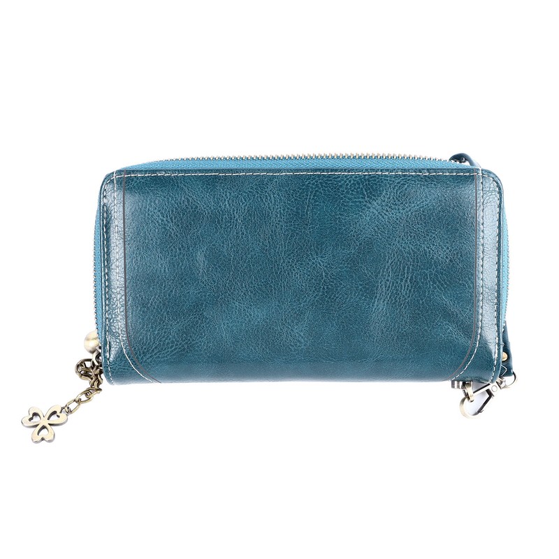 Women PU Leather Credit Card Holder Large Capacity Wallet Zipper