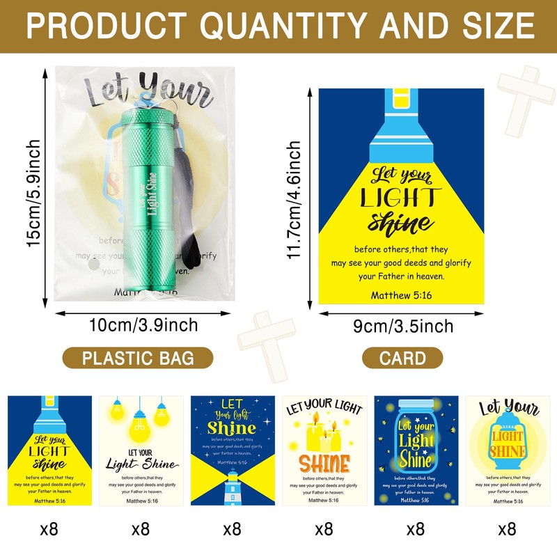 48 Set Mini Christian Flashlight Bulk