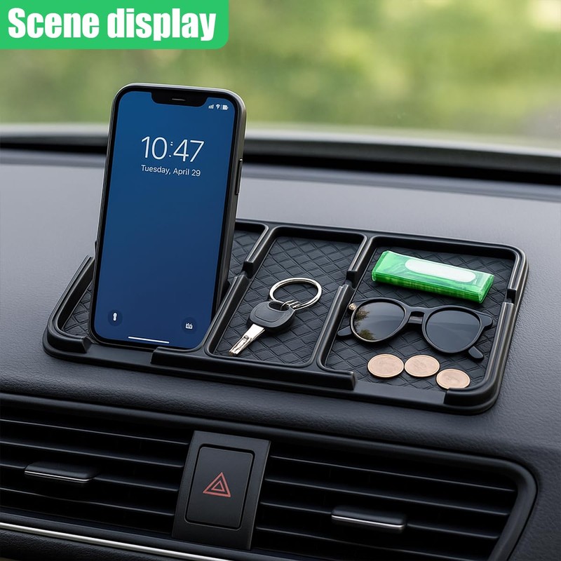 GAOLAOSY Car Dashboard Mat, Anti-Slip Auto Dash Tray, Strong Gripping