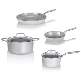 TECHEF - CeraTerra Collection Ceramic Nonstick Cookware Set (PTFE and PFOA Free Ceramic Exterior & Interior), Made in Korea, (6-Piece Set)