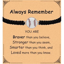 YEEQIN Inspirational Football Volleyball Baseball Tennis Basketball Sport Bracelet Thread Woven Adjustable Rope Bracelets Sports Gift Sport Fans Jewelry (baseballl)