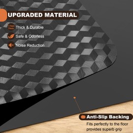 BesWin Office Chair Mat for Hard Floors, 48" x 60" Heavy Duty Large Computer Desk Chair Mats for Hardwood Floor, Anti-Slip Under Chair Floor Protector Mat for Home Office, Gaming - Black