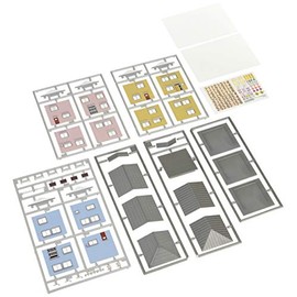 Green Max N Gauge Colored House Set B 70's Houses, 3 Building Kit 2593 Model Railway Supplies