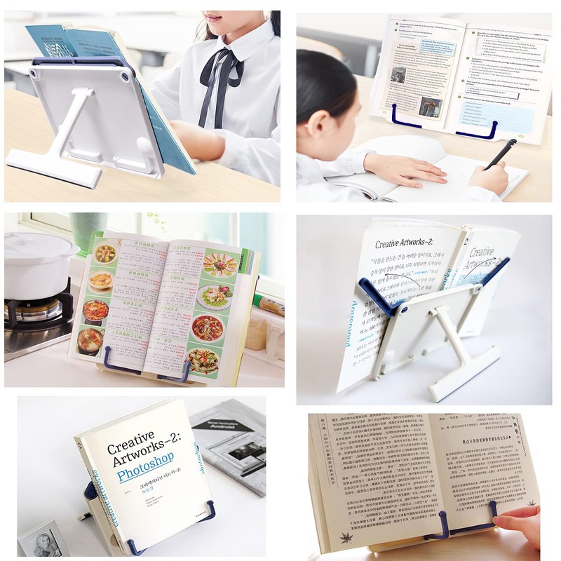 Lemical Desktop Sturdy Bookstand for Cookbook Adjustable Book Holder Reading