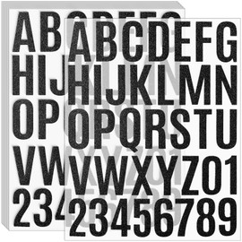 Waynoda 360 Pieces 10 Sheets Self-Adhesive Black Glitter Capital Letter Stickers, Alphabet Sticker Letter for Crafts, Classroom Decor, Office, Business, Address Number (2 Inch)
