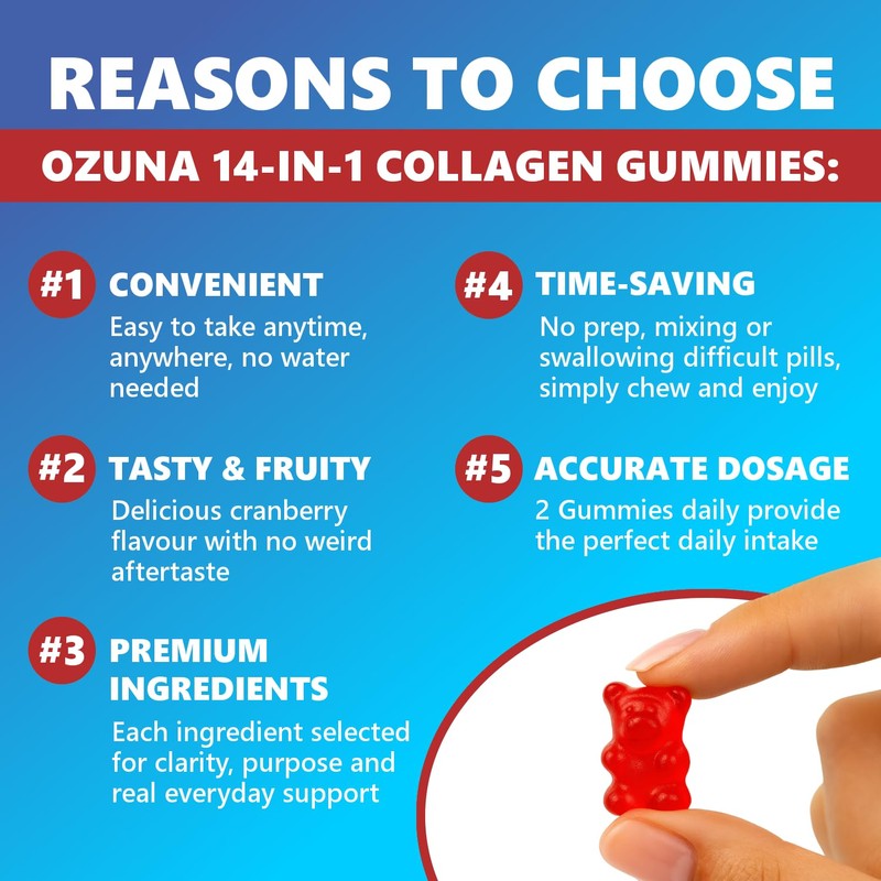 Marine Collagen Gummies with Keratin, Biotin & Bamboo | 14-in-1