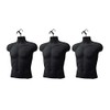 Upper Male Torso Form, Black - Pack of 3