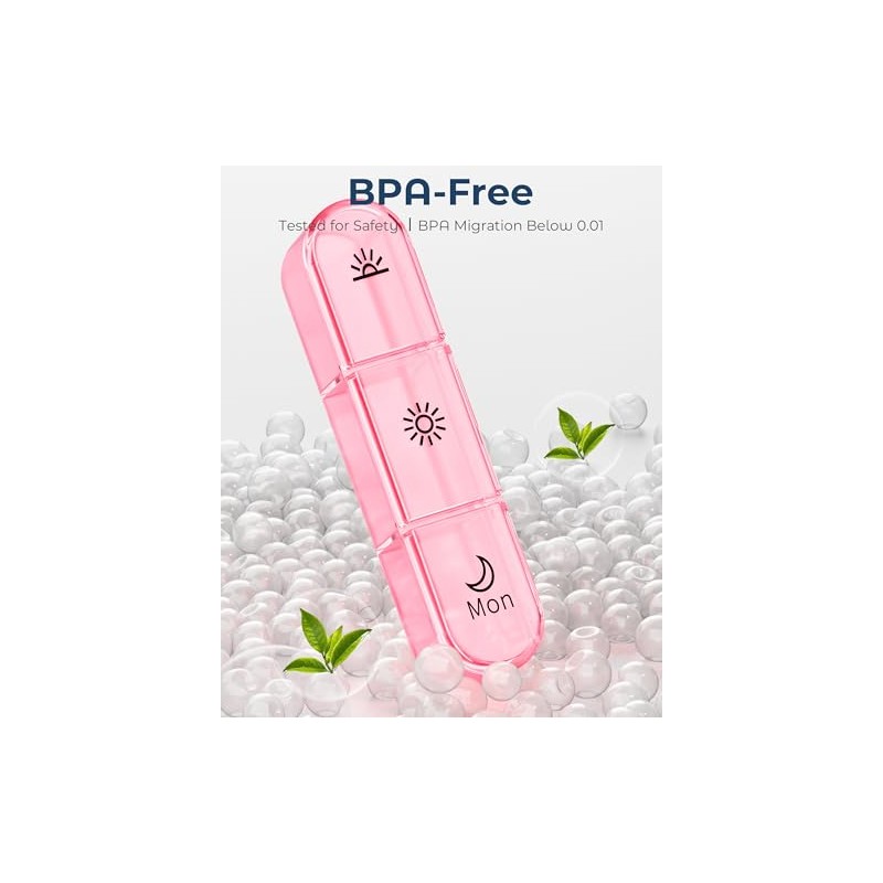 Windtrace Pill Organizer 3X a Day, 7-Day Weekly Compartment |