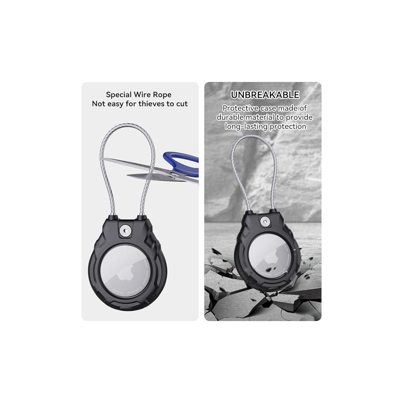 GOCII AirTag Holder with Wire Cable - Ultra-Durable 4 Pack
