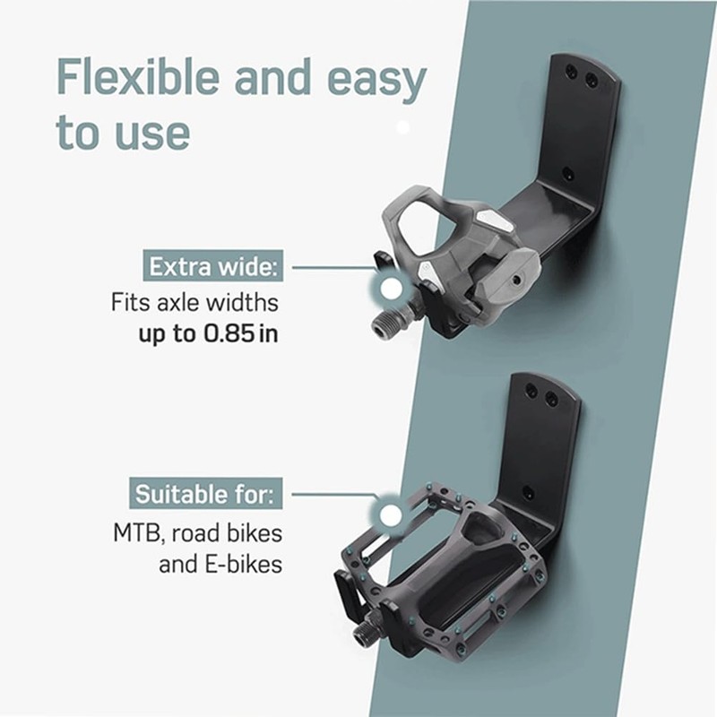 beiyaiey Wall-Mounted Bicycle Pedal Mounting Bracket Heavy-Duty Bicycle Fixed Hook