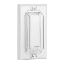 CLYMENE 2 Pack Light Switch Cover Guard, Child Proof Wall Switch Cover Keeps Lights or Switches from Being Accidentally Turned ON or OFF, Rocker Style (Clear)