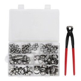 130Pcs Stainless Steel Hose Clamps 6 to 21mm Hose Clip Assortment Kit for Automobile Industry