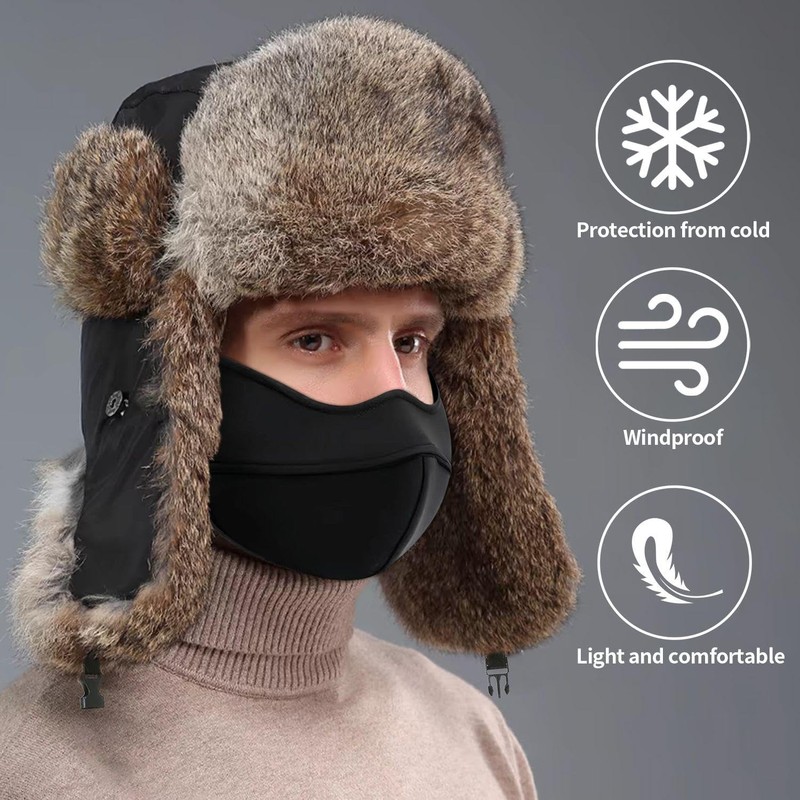 HDGSAFD 1 Ear Protection Hat and 1 Windproof Mask, Warm