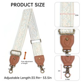 Dksongr Purse Strap Replacement Crossbody Adjustable Bag Strap Retro Jacquard Embroidery Wide Shoulder Strap for Women Handbags