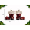 2pcs Blown Glass Santa Boot Ornaments for Christmas Tree