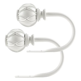 KAMANINA - Retenedores decorativos para cortinas, acabados de textura neta, blanco retro (1 par/2 paquetes), pequeño