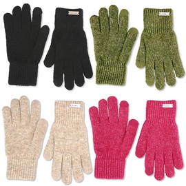 Nicole Miller Womens Winter Cold Weather Gloves Pack Of 4, Multicolor