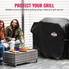 Grill Cover by Grillman, Black, 64 Inch, BBQ Outdoor Grill Covers, Charcoal & Gas Grills, Waterproof, Rip-Proof, Weather-Resistant, Anti-UV, Barbecue Cover for Weber, Genesis, Charbroil, Nexgrill, etc