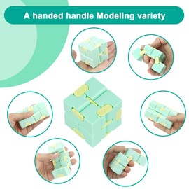 Infinitycube Fidget Toy Stress Relieving Fidgeting Game for Kids and Adults,Cute Pocket-Sized Unique Gadget for Anxiety Relief and Kill Time (Macaron Green)