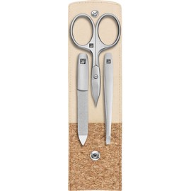 ZWILLING TWINOX Manicure Premium Nail Set 3-Piece Pedicure Care for Hands and Feet in Travel Size, Cork Edition, Beige