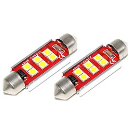 Phinlion Super Bright 500 Lumens 3030 6-SMD Canbus Error Free 1.72” 41MM 42MM Festoon 211-2 212-2 578 6411 LED Bulbs for Car Interior Map Dome Trunk Courtesy License Plate Lights 6000K Xenon White