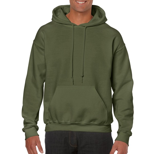 Gildan Men's Heavy Blend Fleece Hooded Sweatshirt G18500 (X-Large, Military