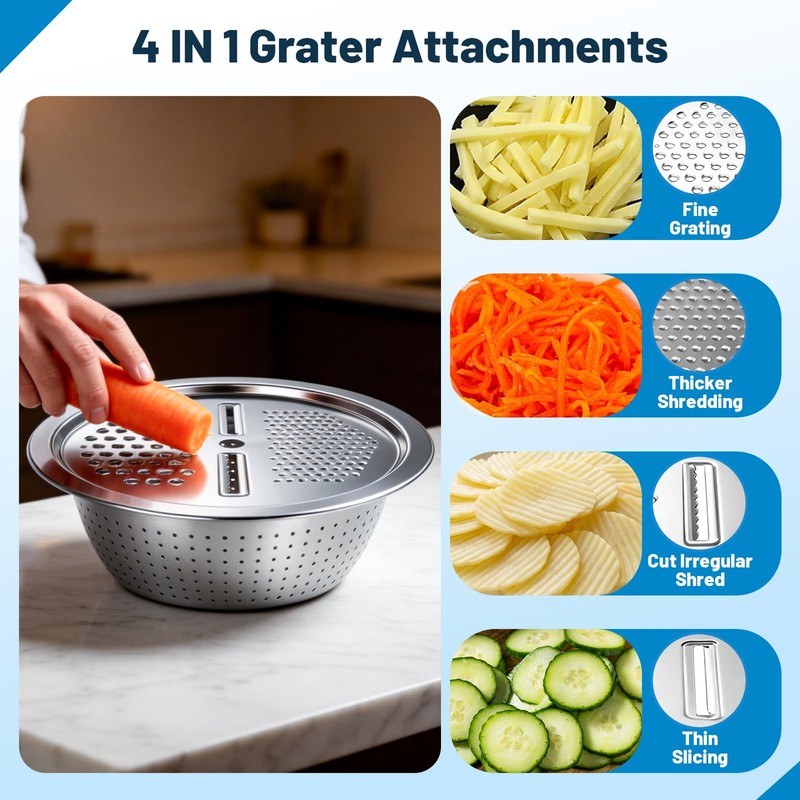 Stainless Steel Mixing Bowls with Lids and Colander Set