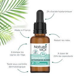 Naturé Moi - Facial Serum Booster - Activator of Youth - Facial Care to Reduce Wrinkles - All Skin Types - 2% Hyaluronic Acid - 99% Natural Origin - 30ml - Made in