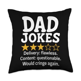 Funny Dad Jokes Review Meme Design Throw Pillow