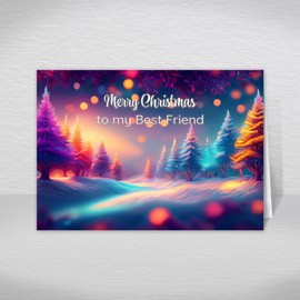 Best Friend Christmas Card, A5 Size Christmas Card for my Best Friend, Luxury Christmas Greeting Cards with a Christmas Wishes Greetings Verse Inside: Enchanted Forest Christmas Card