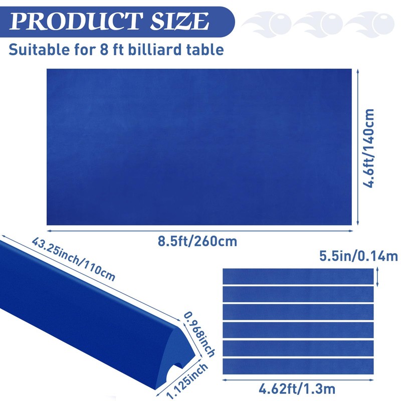 Mixweer Billiard Cloth for 8 ft Pool Table Pre Cut