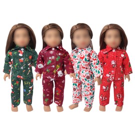 18Inch Doll Clothes for 18' Girl Dolls - Christmas Pajamas Set for 18 inch Dolls(Green)