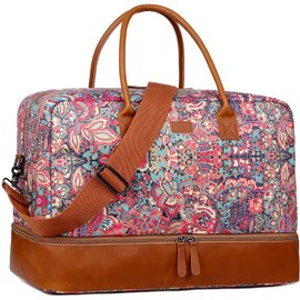 Travel Duffel Weekender Travel Bag Hand Luggage Weekend Bag with Shoe Compartment for Women HB-10, Hs, Carry-On Luggage
