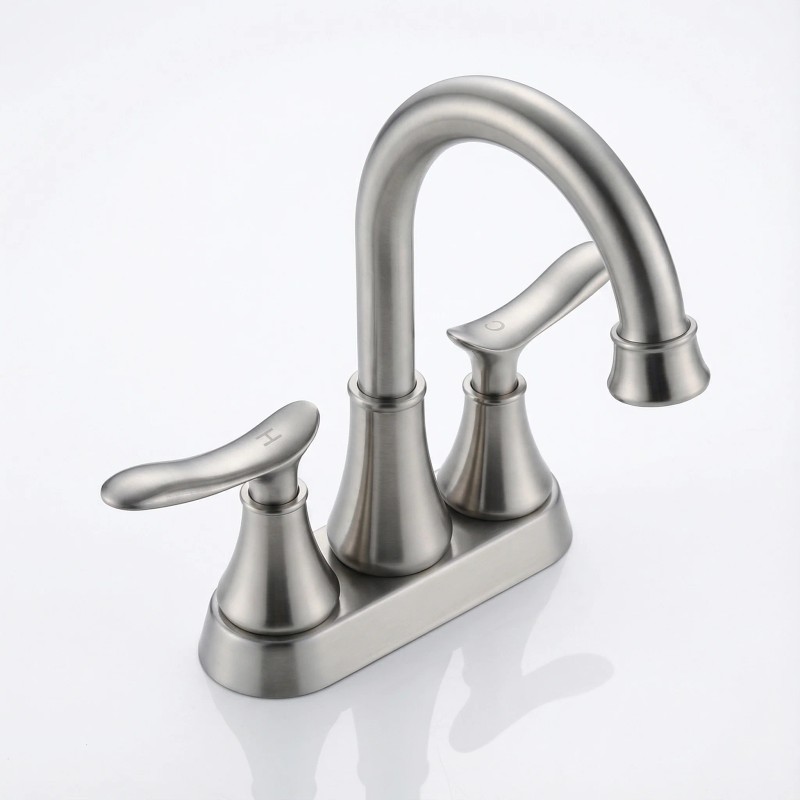 Alloy 4 Inch Hot/Cold Double Handle Deck Mounted Electroplated American