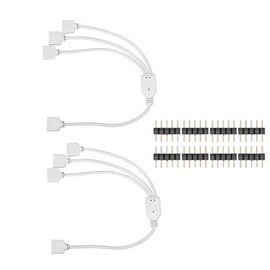 2 Packs 5 Pin Splitter Cable LED Strip Connector 3 Way Splitter Splitter for One to Three 5050 3528 RGBW LED Strip Lights with 8 Male 5 Pin Plugs -30cm/12inch(1 to 3 Splitter Cable/ 2 Pack)