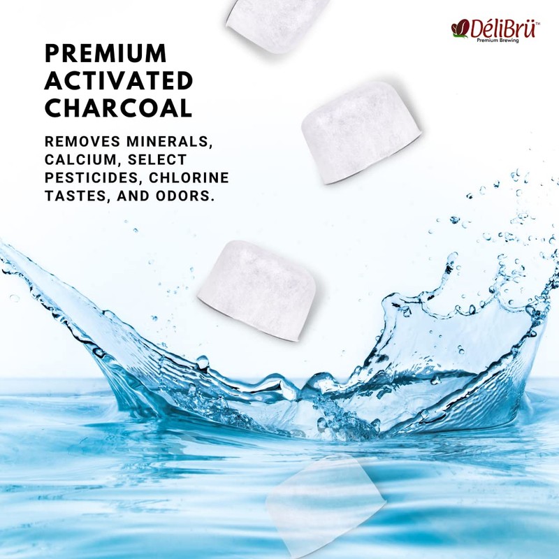 Delibru 6-Pack KEURIG Compatible Water Filter Cartridges for Keurig 2.0