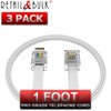 RetailAndBulk (3 Pack) 12 Inches Short Telephone Cable RJ11 Premium