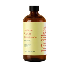 HEBBE Aceite de Coco Fraccionado 500 ml  Absorción Rápida  Hidratante Ligero para Piel y Cabello  Anti Frizz y Brillo