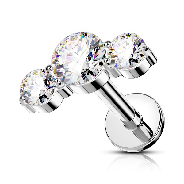 OUFER Cartilage Helix Earring Studs, 316L Stainless Steel 16G Silver