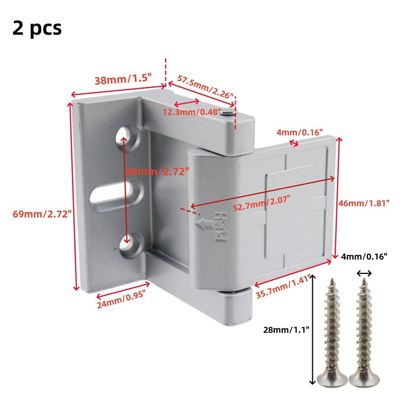 WDONAY Flip Locks for Inside Door, Aluminum Alloy Thickening Plating