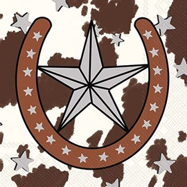 IHR Ideal Home Range Cocktail Napkins Disposable 3-Ply Paper Party Napkin Pack, 5" x 5", Horseshoe, 20-Count