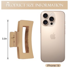 12 Pcs Hair Claw Clips 3.5 Inch Non-slip Square Matte Claws for Women, Strong Hold Banana Clip for Thick Thin Hair,Multi-color