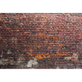 YongFoto 3 x 2 m Vinyl Photo Background Brick Old Dirty Brick Wall Weathered Photography Background for Photo Shooting Portrait Photos Photographers Children Photo Studio Props
