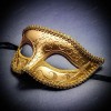 iLoveMasks Classic Glitter Venetian Masquerade Mask-Gold
